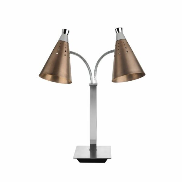 T-COLLECTION HEATING LAMP STAND GOOSENECK 2-LIGHT BRONZE VINTAGE 110V & 230V