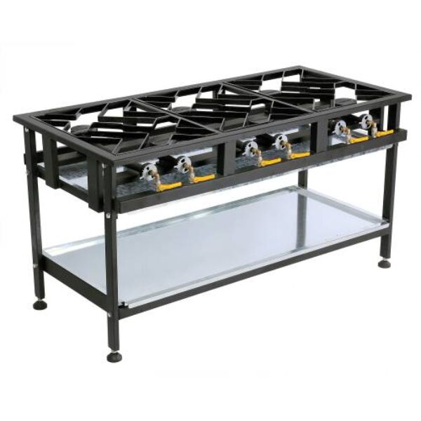 BOILING TABLE GAS – COMMERCIAL – 6 BURNER STAGGERED
