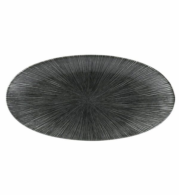 STUDIO PRINTS – AGANO BLACK OVAL PLATE 34.7×17.3CM (6)