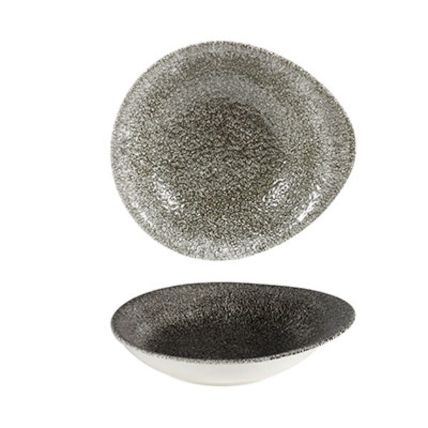 RAKU QUARTZ BLACK – ROUND DISH – 16X14.5CM (12)