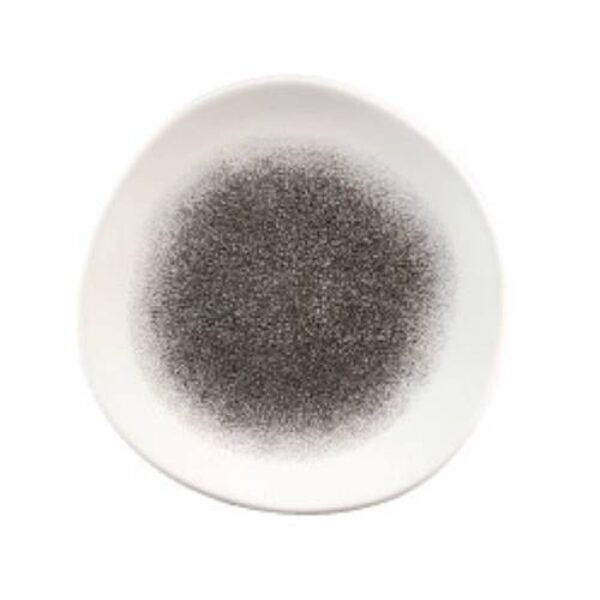 RAKU QUARTZ BLACK – ORGANIC ROUND PLATE – 21CM (12)
