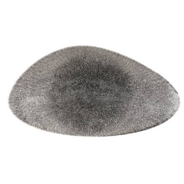 RAKU QUARTZ BLACK – TRIANGLE CHEFS PLATE – 35 X 19CM (6)
