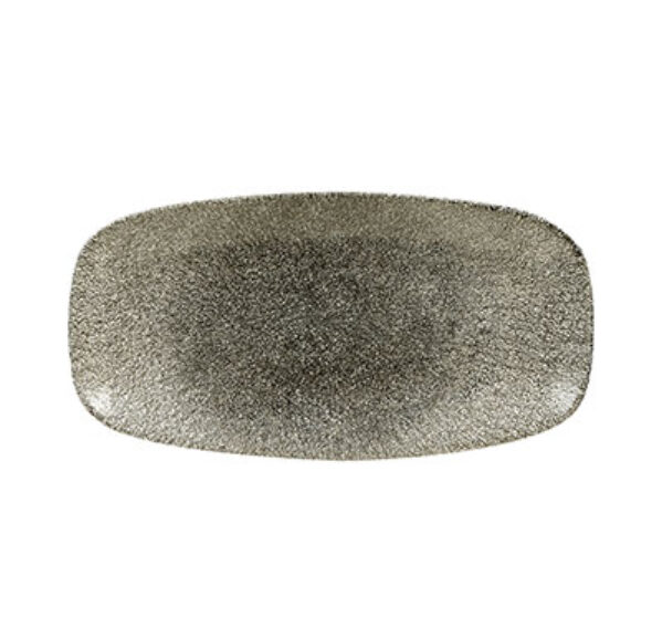 RAKU QUARTZ BLACK – CHEFS’ OBLONG PLATE – 35.5 X 18.9CM (6)