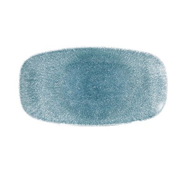 RAKU TOPAZ BLUE – CHEFS’ OBLONG PLATE – 35.5 X 18.9CM (6)