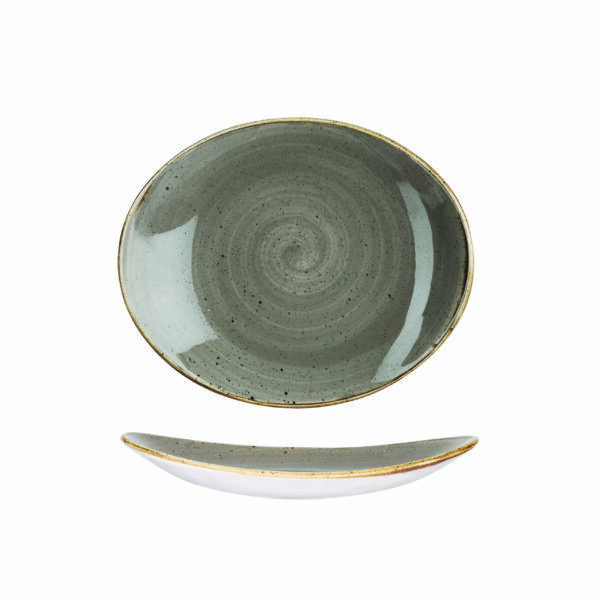 PEPPERCORN GREY – OVAL PLATE 19.2CM (12)