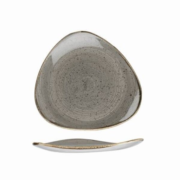 PEPPERCORN GREY – TRIANGLE PLATE 22.9CM (12)