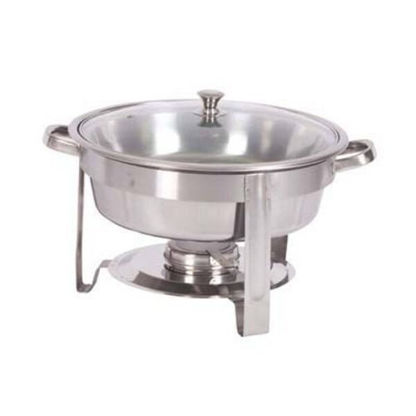 CHAFING DISH ROUND WITH GLASS LID – POLISHED 3.7LT