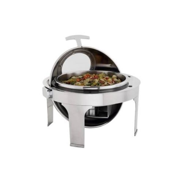 CHAFING DISH S/S – ROLL TOP ROUND WITH WINDOW 6.8LT
