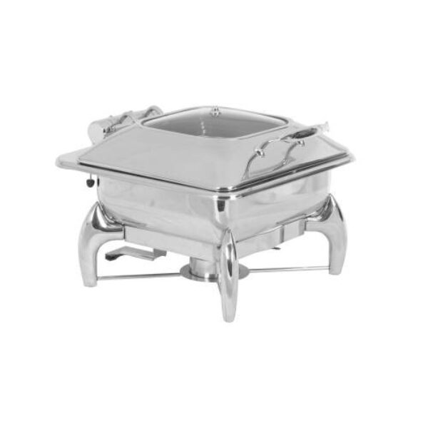 CHAFING DISH INDUCTION – SQUARE WITH GLASS LID 5.5LT