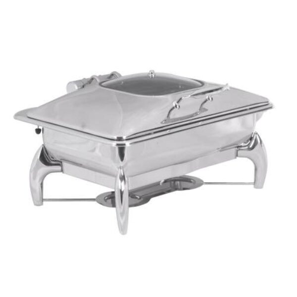 CHAFING DISH INDUCTION – RECTANGULAR- GLASS LID 9LT