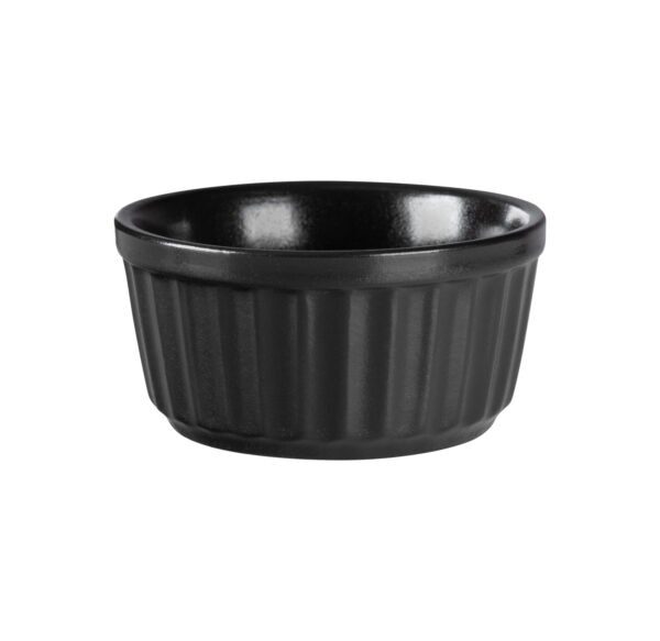 TEMPEST – BLACK – RIBBED RAMEKIN – 9CM (24)