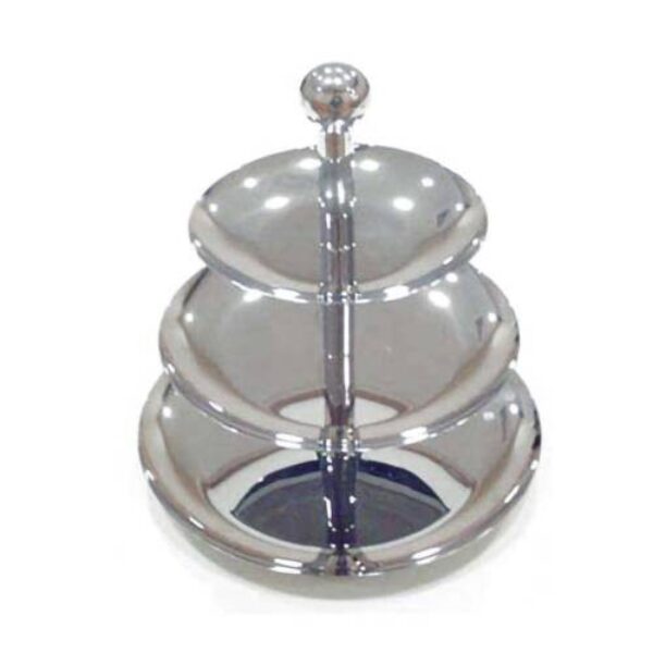 DISPLAY STAND S/STEEL – 3 TIER 266 X 220 X 167MM