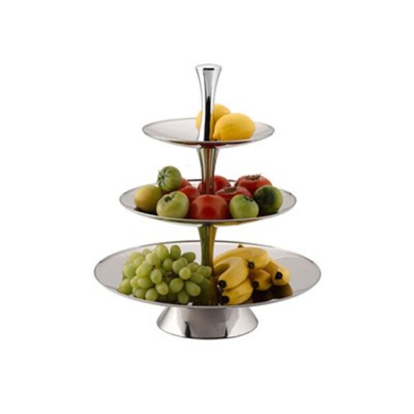 FRUIT STAND S/STEEL – 3-TIER 18/10 D375 X H530MM