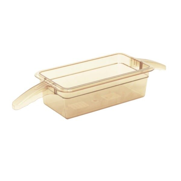 HIGH HEAT 1/3 GN PAN AMBER WITH DOUBLE HANDLE – 100MM