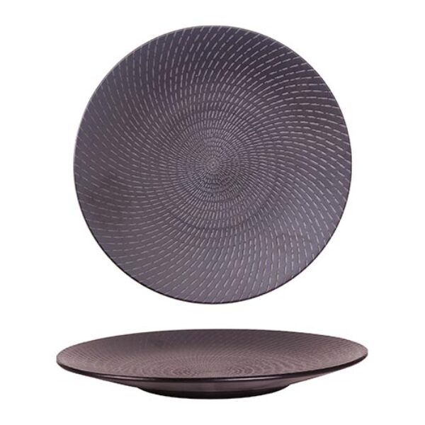 BLACK SWIRL – ROUND COUPE PLATE – 31CM (12)