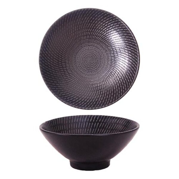 BLACK SWIRL – ROUND V-BOWL – 18CM (12)