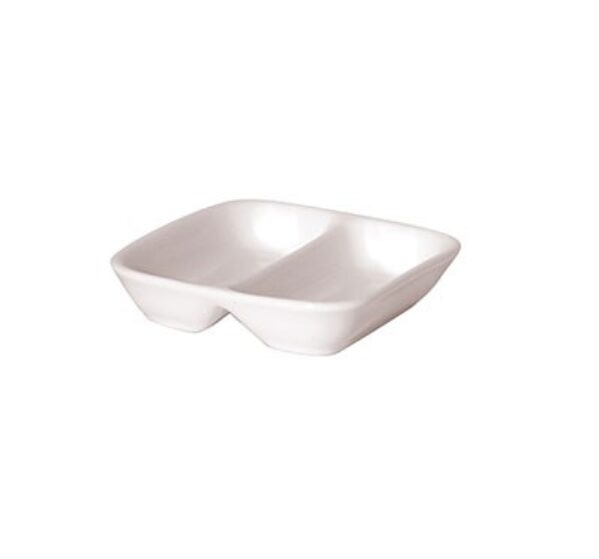 SQUARE 2 COMPT. DISH – 8.5CM (24)
