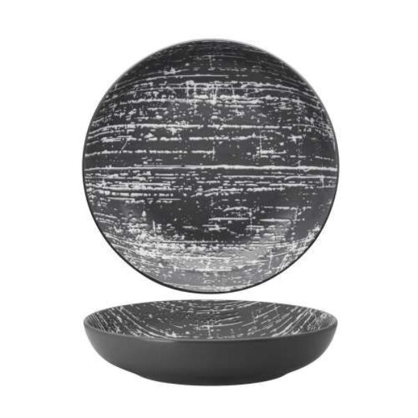 DRIZZLE – GREY – ROUND DEEP COUPE PLATE – 18CM (12)