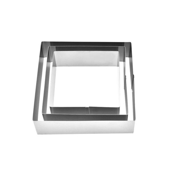 MOUSSE RINGS SQUARE – S/STEEL – 3 PCS SET (6CM