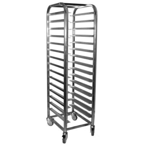 MOBILE TRAY TROLLEY S/STEEL – 15 SHELVES