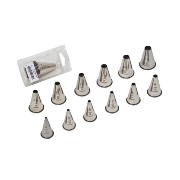 NOZZLE SET S/STEEL – PLAIN 12 PIECE