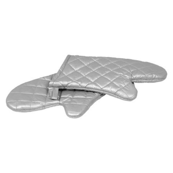 OVEN MITT SILICONE COATED – SILVER – 330MM (PAIR)