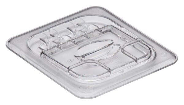 POLYCARBONATE CLEAR HINGED FLIP LID FOR 1/6 PANS