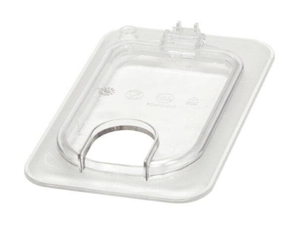 POLYCARBONATE CLEAR HINGED FLIP LID WITH NOTCH FOR 1/9 PANS