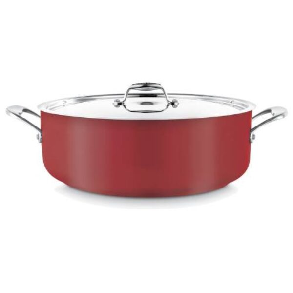POT (RED )LOW CASSEROLE 8.9L W/LID