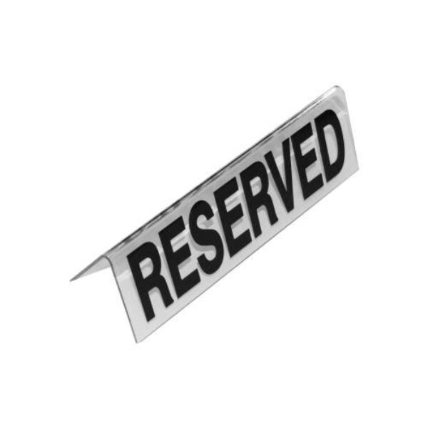 RESERVED” TABLE SIGN PLASTIC – (CLEAR)