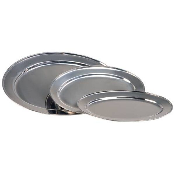 SERVING PLATTER OVAL S/STEEL – 350MM