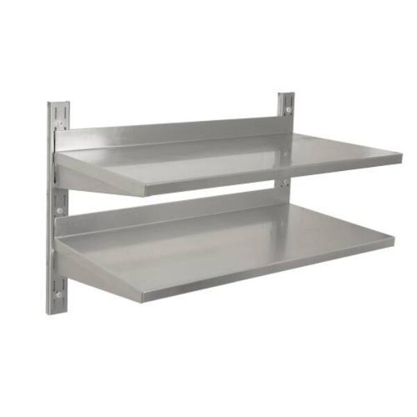 S/STEEL WALL SHELVING DOUBLE – 600 X 300MM
