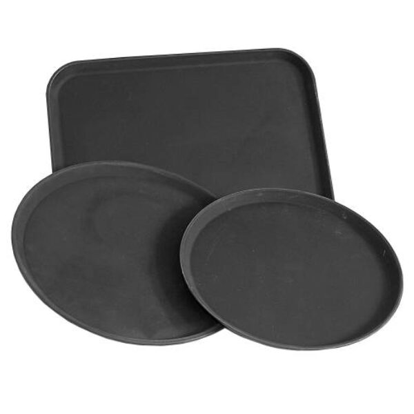 TRAY ROUND UTILITY (BLACK) 400MM