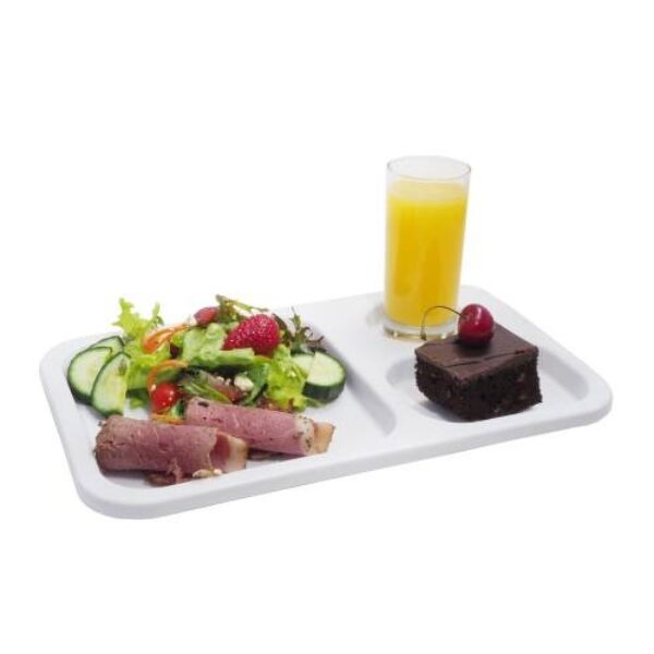 TUFF TRAY – 3 DIV (WHITE) CAFETERIA TRAY (345 X 205 X 20MM)