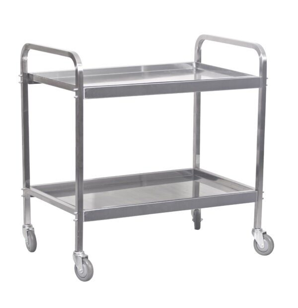 TEA TROLLEY S/STEEL HEAVY DUTY – 2 SHELF 930MM X 905 X 560MM – 20KG