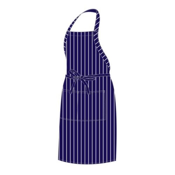 CHEFS UNIFORM – BIB APRON – BLACK CHALK STRIPE
