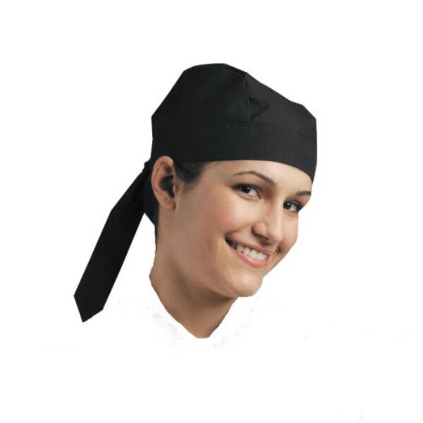 CHEFS UNIFORM – SCULL CAP (TIE AT BACK) BLACK