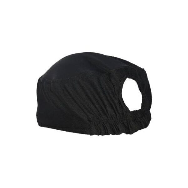 CHEFS UNIFORM – CHEFS EZI BREATHE HAT BLACK WITH INTERNAL SWEAT BAND AND ELASTIC BACK
