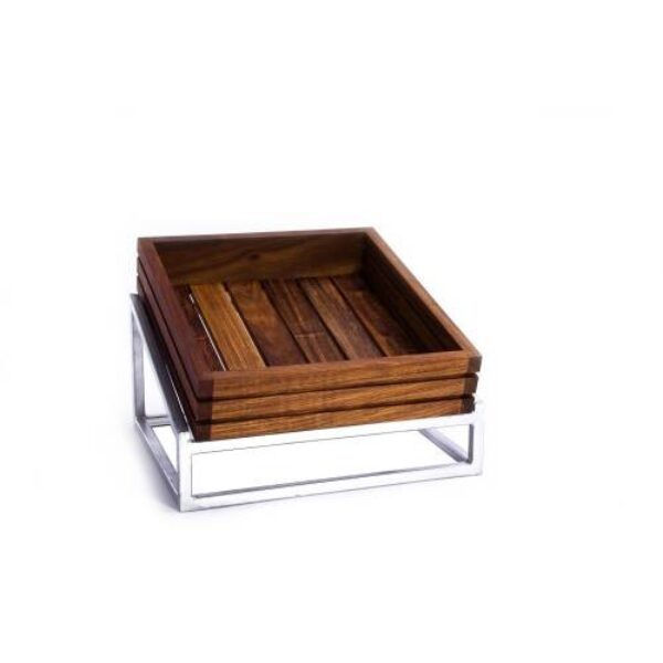 WOOD DISPLAY STAND (STEEL) – INFINITY – 330 X 300MM STRAIGHT