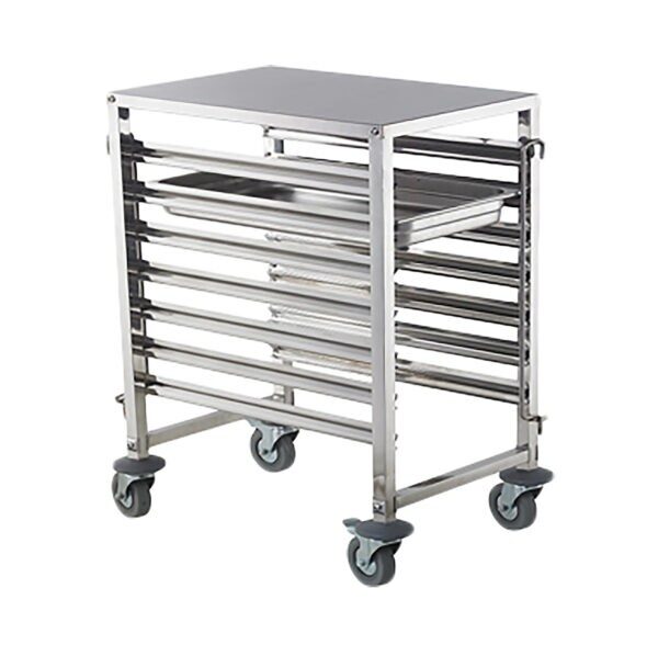 WORKING TABLE S/STEEL – MOBILE – 7 TIER 385 X 550 X 900MM