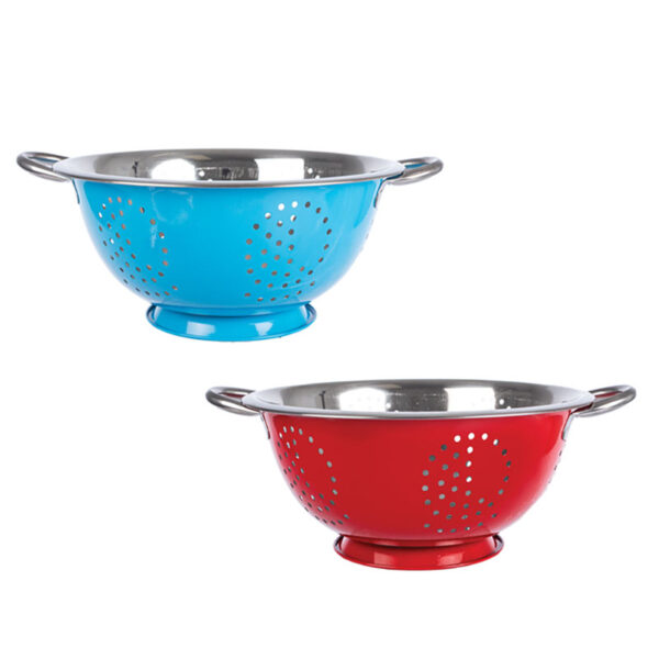 Colander Stainless Steel – 28cm X 11cm With Colour Base