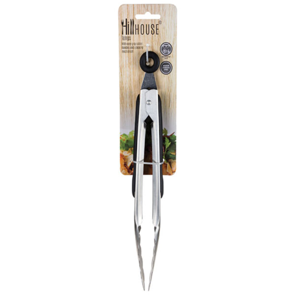 Seving Tongs Rubber Grip - 23cm Stainless Steel