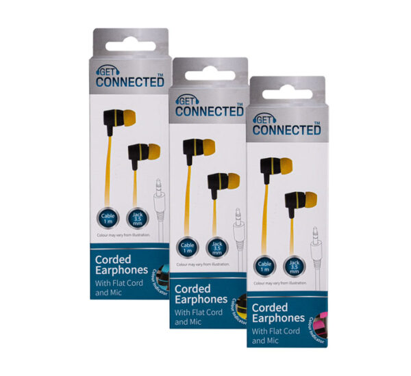 Earphones With Mic - With Flat Cord
