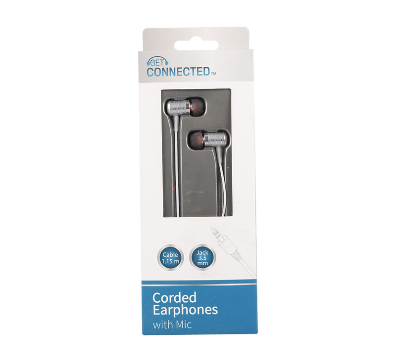 Earphones Metallic With Microphone 1.15M Cord