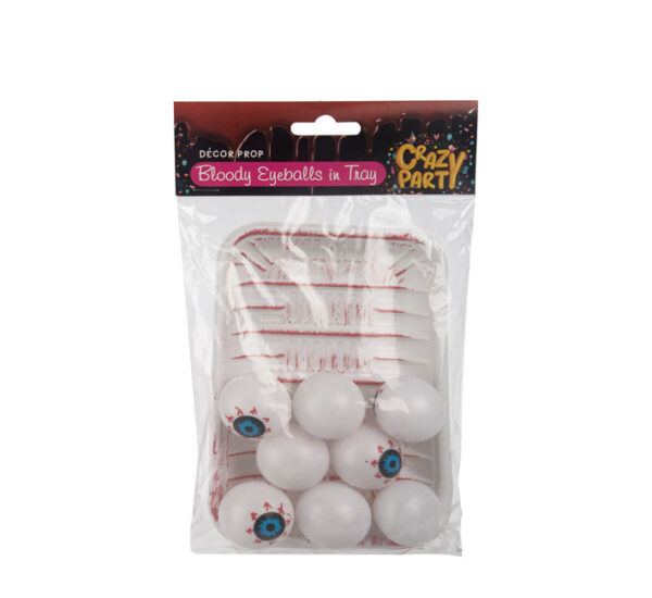 Party Prop Eyeballs With Tray 9pc