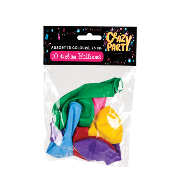 Balloons Helium 10 Piece Mixed Colours