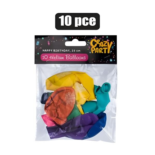 Balloons Helium 10 Piece Mix Colours Birthday F 01