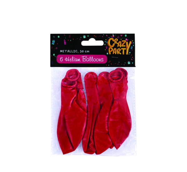 Balloon Suitable For Helium Pack Of 6 Red