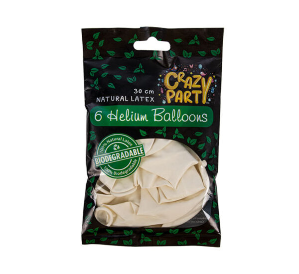 Balloons Helium 6Pc Biodegrable White