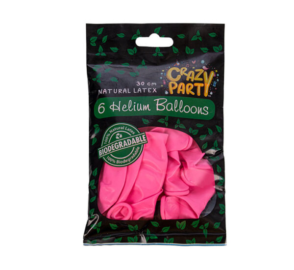 Balloons Helium 6Pc Biodegrable Pink